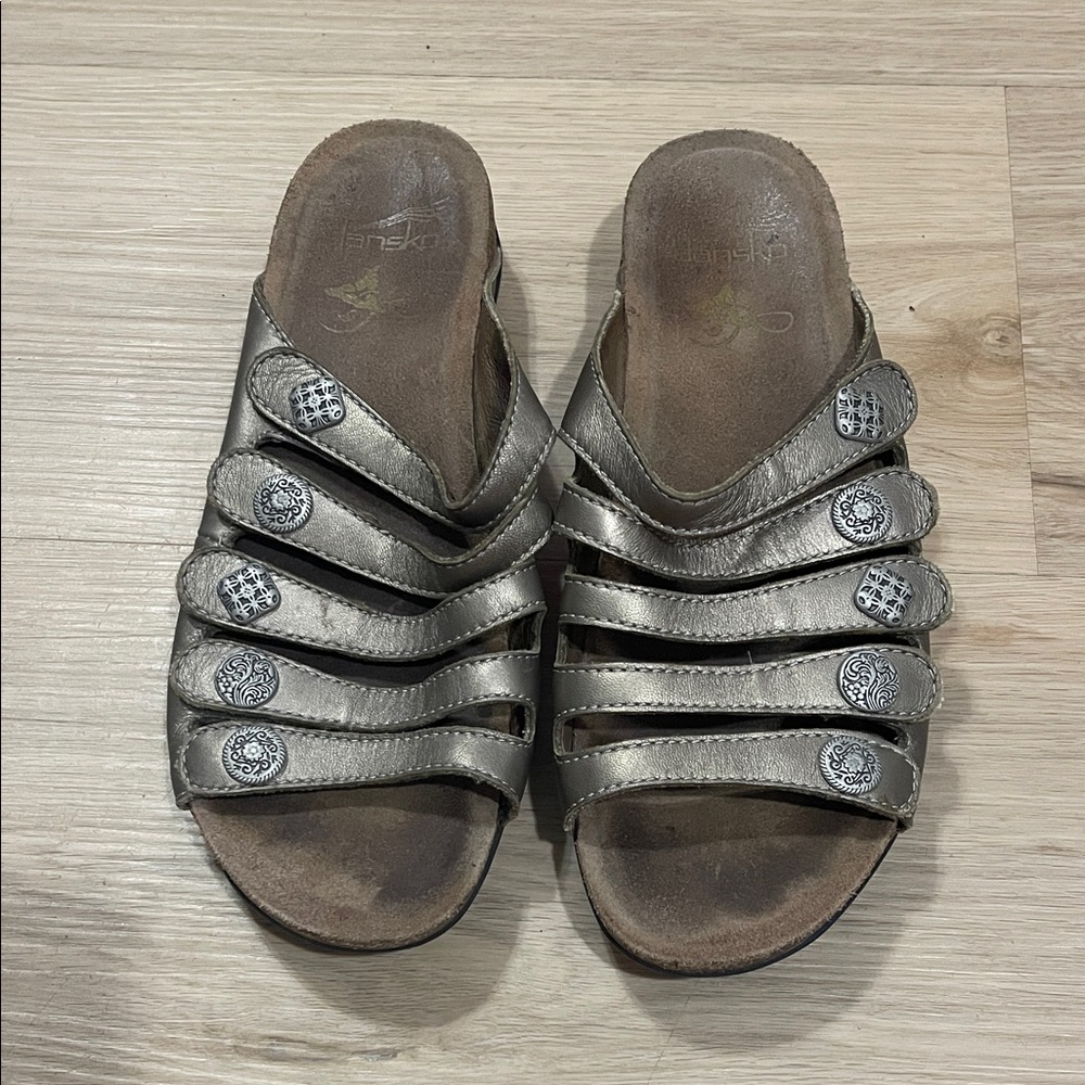 Dansko Bronze Multi-Strap Clogs